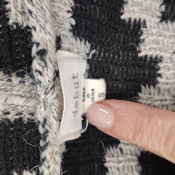 Debut Small Aztec Open Front Cardigan Sweater Black Multicolor - Picture 4 of 5